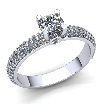 Pre-owned Jewelwesell Genuine 1.5ct Round Diamond Ladies Accent Solitaire Engagement Ring 14k Gold