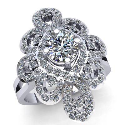 Pre-owned Jewelwesell 1.5ct Round Brilliant Cut Diamond Ladies Bridal Fancy Engagement Ring 10k Gold