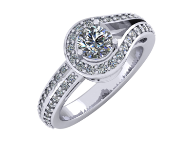 Pre-owned Jewelwesell 2.00ct Round Cut Diamond Love Knot Bridal Engagement Ring Solid 14k Gold