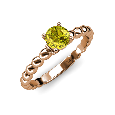 Pre-owned Trijewels Yellow & White Diamond Engagement Ring 1.06 Ct Tw In 14k Rose Gold Jp:110957