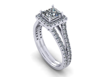 Pre-owned Jewelwesell Genuine 1.50ct Princess Cut Diamond Split Shank Bridal Engagement Ring 14k Gold