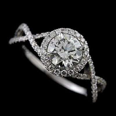 Pre-owned Ppluxury 1.0ct Forever One Moissanite Diamond Pave Set Platinum 950 Engagement Ring