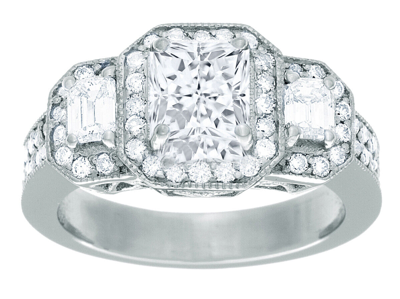 Pre-owned Tiffany & Co Gia Certified Diamond Engagement Ring 3.50 Ctw Princess Cut 18k White Gold In H (near Colorless)