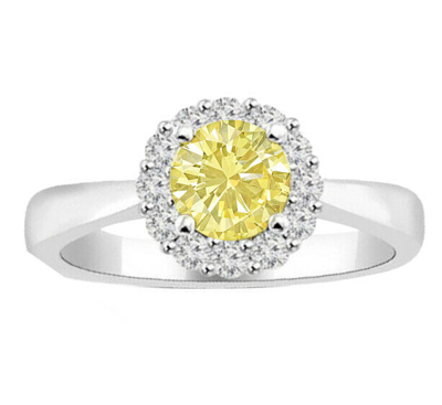 Pre-owned Tiffany & Co Fancy Yellow Round Shape Gia Diamond Engagement Ring Platinum 1.81 Carat Vvs2