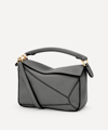 Loewe Mini Puzzle Leather Shoulder Bag In Asphalt Grey