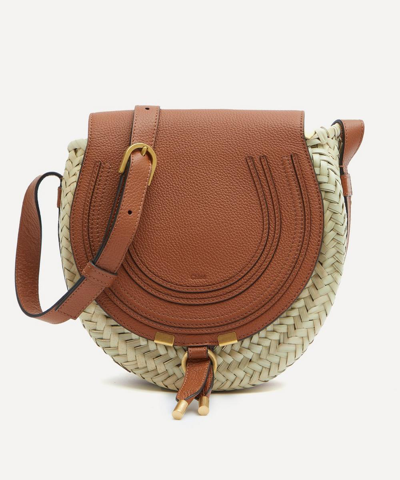 Chloé Marcie Small Cross-body Basket Bag In Tan