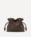 Loewe Flamenco Knotted Leather Clutch Bag In Chocolate