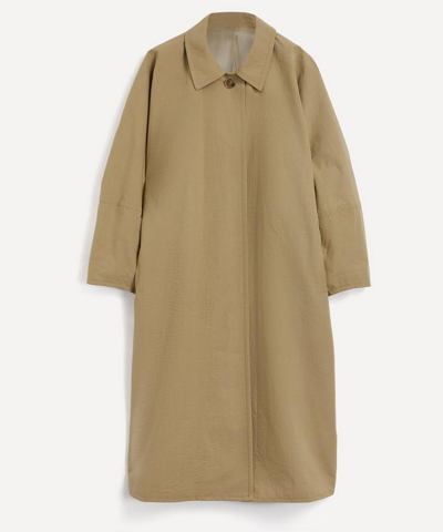 Totême Beige Open Front Trench Coat In Peanut Butter