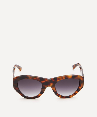 Linda Farrow X Dries Van Noten Angular Cat-eye Sunglasses In Tortoise