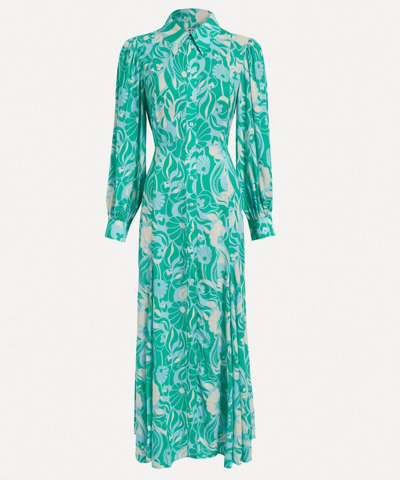 Rixo London Maddison Shirt-dress In Green
