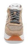 Voile Blanche Maran Genuine Shearling Lined Sneaker In Beige-grigio-platino