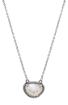Adornia Fine Sterling Silver Diamond & Birthstone Halo Pendant Necklace In Silver - Pearl