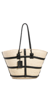 Altuzarra Large Watermill Woven Palm Tote In 000285 Natural/black