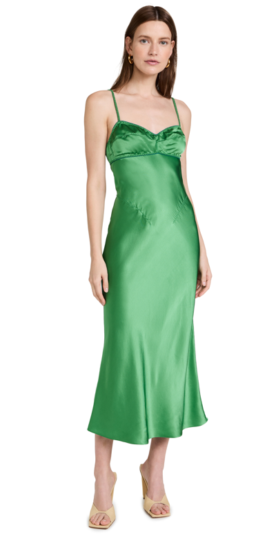 Anna October Women's Narcissus Bustier-style Maxi Dress In Green,blue