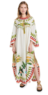 La Doublej Flying Palm Tree-print Poplin Kaftan Dress In Palme Placée