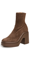 Clergerie Women's Nina High Heel Platform Booties In Brown Suede