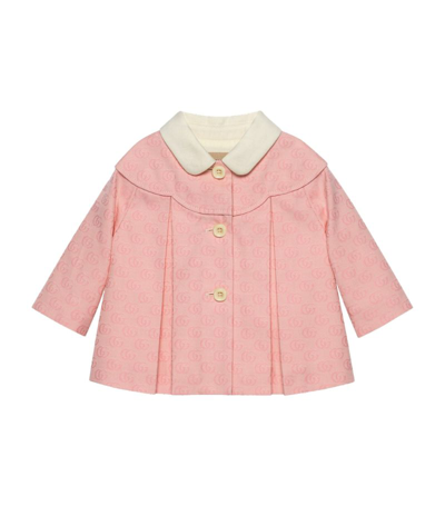 Gucci Babies' Kids Double G Pleated Coat In Pink