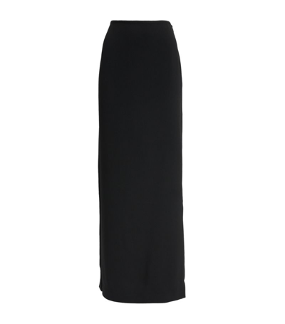 St John Satin Crepe Maxi Skirt In Black