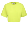 Msgm Logo-print Cropped T-shirt In Green