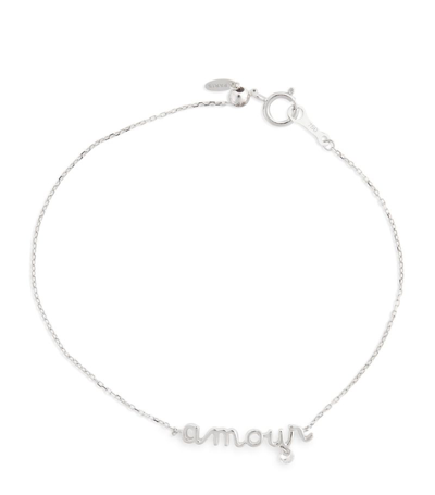 Persée White Gold And Diamond Around The Words Amour Bracelet