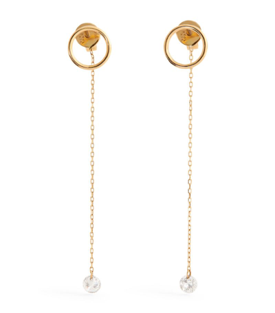 Persée Yellow Gold And Diamond Drop Earrings
