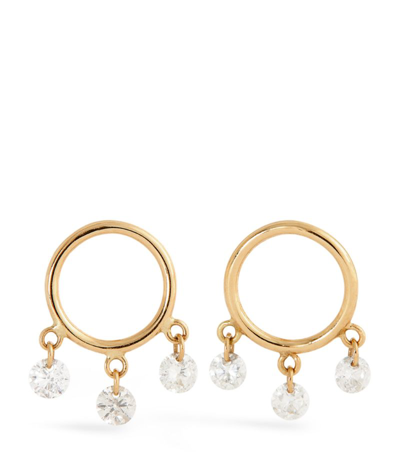 Persée Yellow Gold And Diamond Bohème Earrings