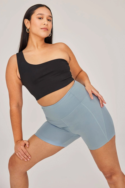 Girlfriend Collective Bianca One Shoulder Bra In Black