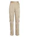 Jonathan Simkhai Carolina Satin Utility Cargo Pants In Beige