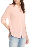 Rails Ellis Peach Cotton-gauze Shirt In Pink