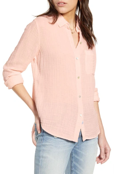 Rails Ellis Peach Cotton-gauze Shirt In Pink