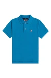 Psycho Bunny Kids' Classic Piqué Polo In 425 Blue Clay