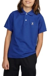 Psycho Bunny Kids' Classic Piqué Polo In 407 Saphire