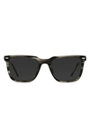 Vincero Cooper 50mm Polarized Rectangle Sunglasses In Black Smoke