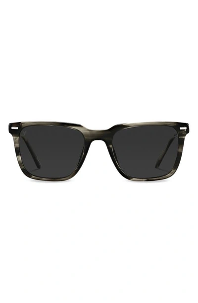 Vincero Cooper 50mm Polarized Rectangle Sunglasses In Black Smoke