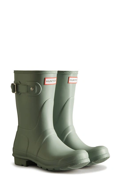 Hunter Original Short Waterproof Rain Boot In Sweet Gale Green