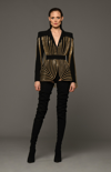 JEAN LOUIS SABAJI CRÊPE BLAZER WITH GOLD CHAINS