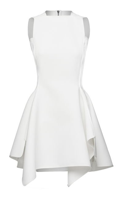Maticevski Trace Asymmetric Crepe Mini Dress In White
