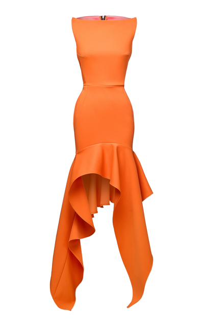 Maticevski Women's Ulysses Ruffled Mini Dress In Orange,white