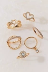 Urban Outfitters Faye Rhinestone Ring Set In Gold