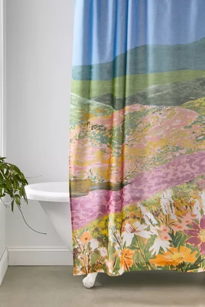 Urban Outfitters Super Bloom Shower Curtain In Multi