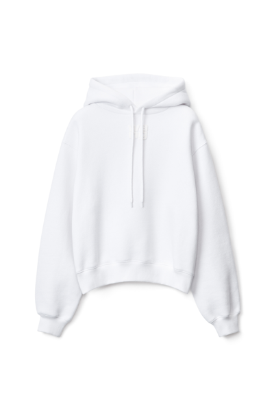 ALEXANDER WANG PUFF LOGO HOODIE IN STRUCTURED TERRY