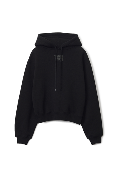 ALEXANDER WANG PUFF LOGO HOODIE IN STRUCTURED TERRY
