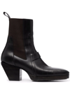Rick Owens Stivali Block-heel Leather Boots In Black