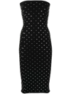 Alexander Wang Strapless Crystal-embellished Stretch-jersey Dress In Black