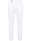 Peserico Slim-fit Cropped Trousers In Beige