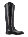 Jil Sander 25mm Leather Riding Boots In Black