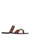 A.emery Carter Leather Slide Sandals In Brown