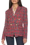 Alexia Admor Double Breasted Tweed Jacket In Red