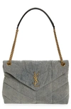 Saint Laurent Puffer Medium Ysl Denim Shoulder Bag
