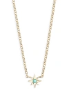 EF COLLECTION TURQUOISE STARBURST NECKLACE